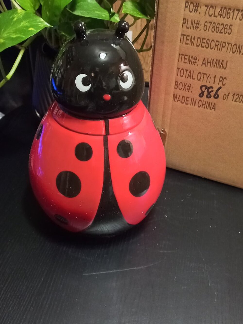 NIB Ladybug Cookie Jar